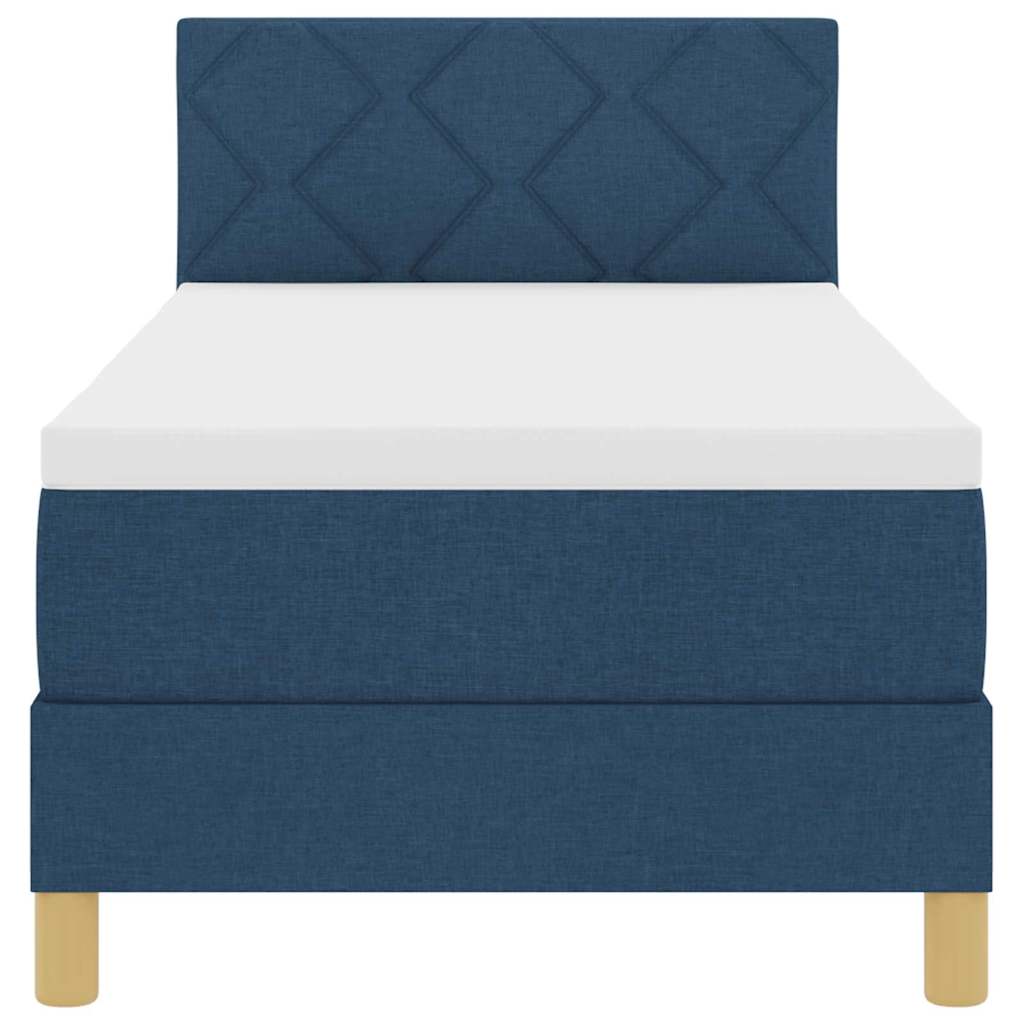 Postel S Boxspringem S Polštářem Modrá 80 X 200 Cm Textil
