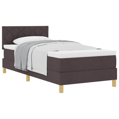 Postel S Boxspringem S Polštářem Tmavě Hnědá 90 X 190 Cm Textil