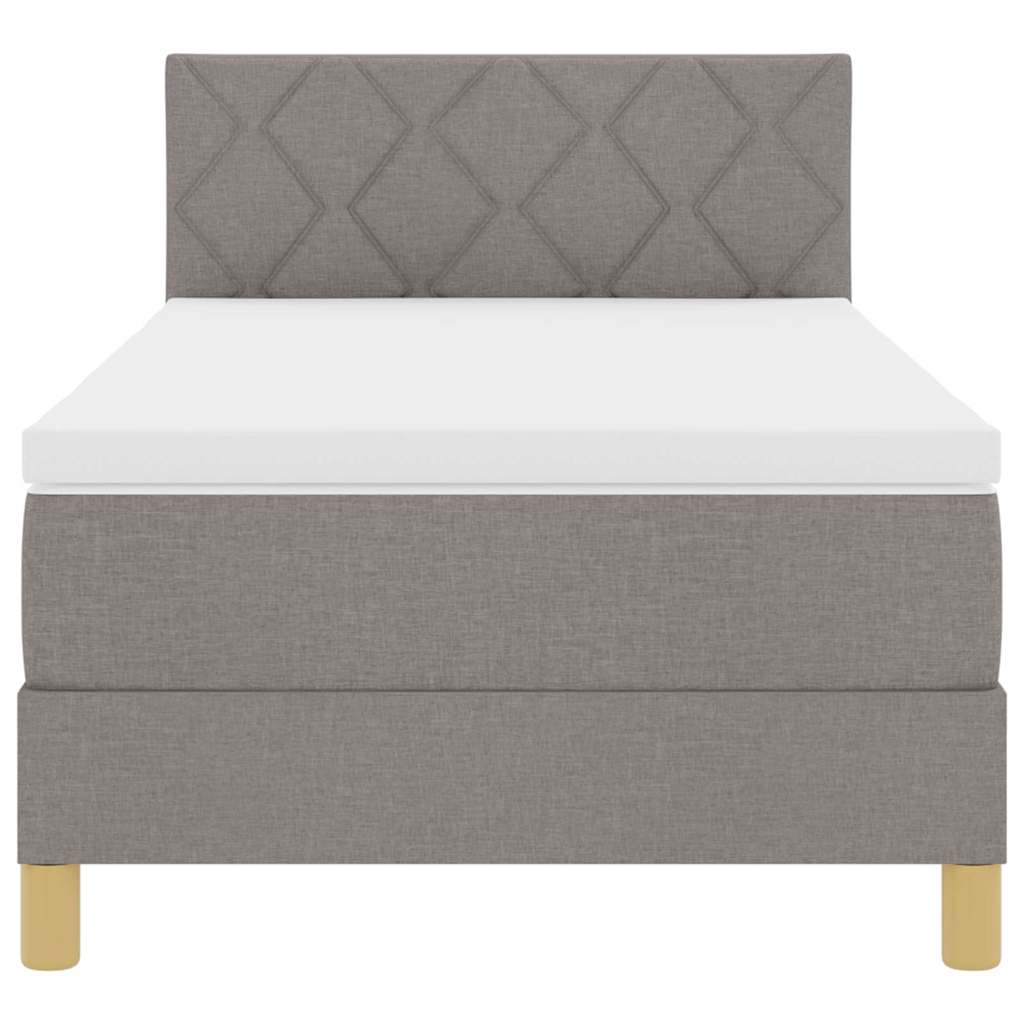 Postel S Boxspringem S Polštářem Taupe 90 X 190 Cm Textil