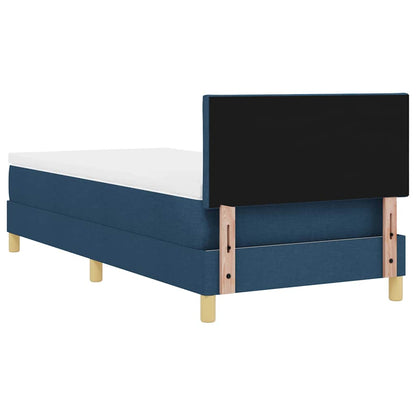 Postel S Boxspringem S Polštářem Modrá 90 X 190 Cm Textil