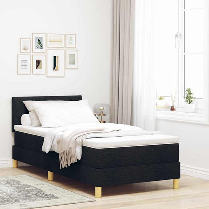 Postel S Boxspringem S Polštářem Černá 90 X 200 Cm Textil
