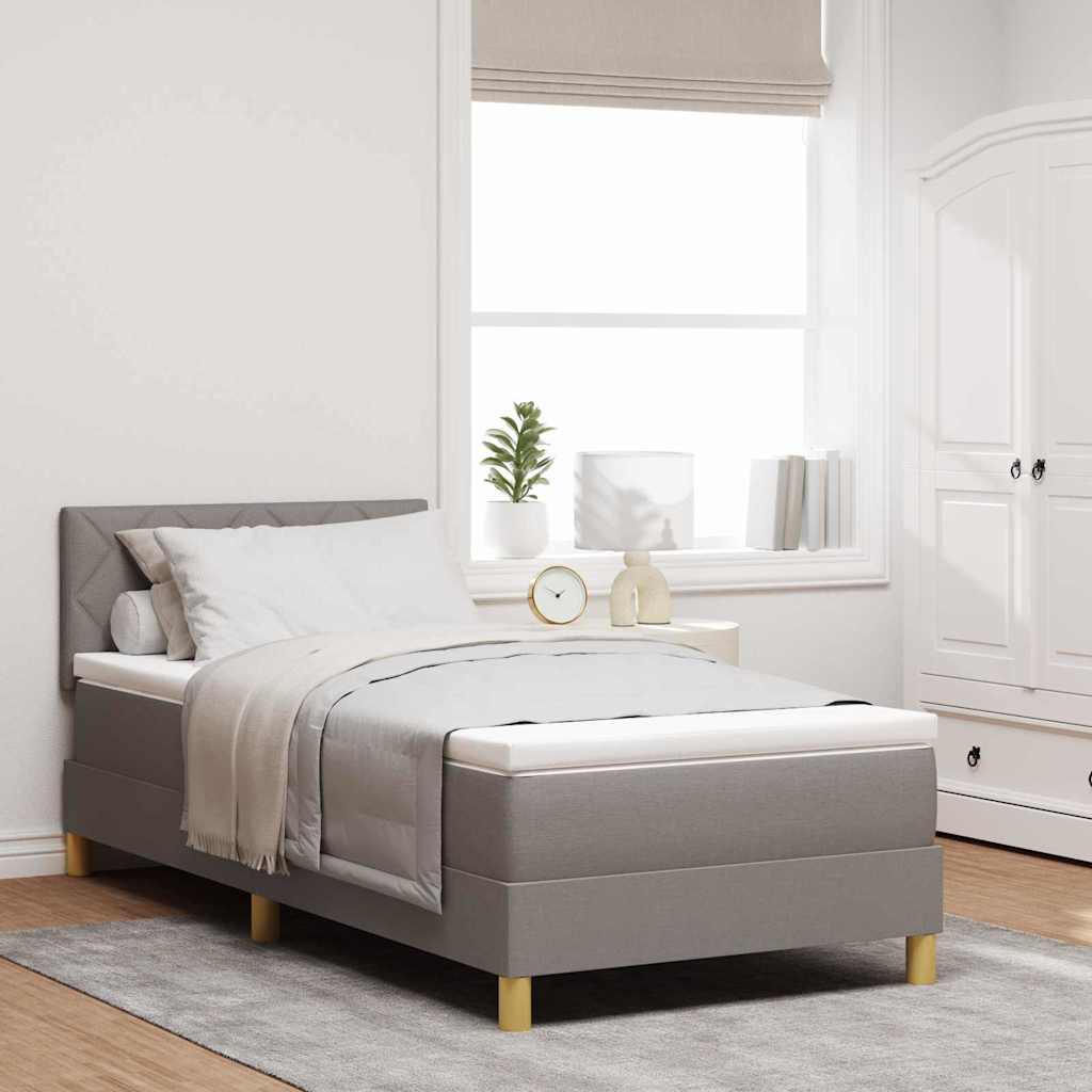 Postel S Boxspringem S Polštářem Taupe 90 X 200 Cm Textil