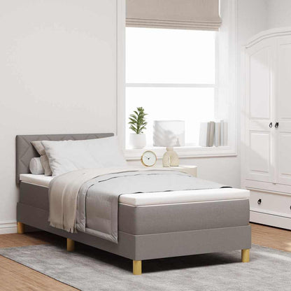 Postel S Boxspringem S Polštářem Taupe 90 X 200 Cm Textil