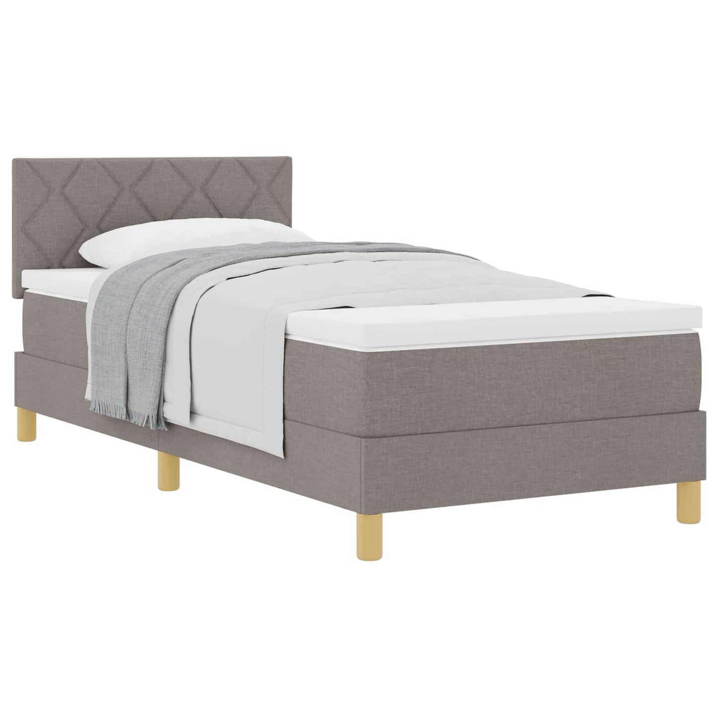 Postel S Boxspringem S Polštářem Taupe 90 X 200 Cm Textil