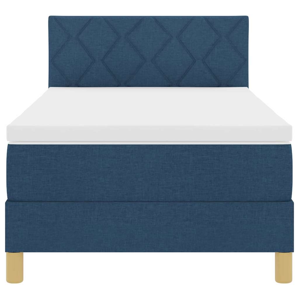 Postel S Boxspringem S Polštářem Modrá 90 X 200 Cm Textil