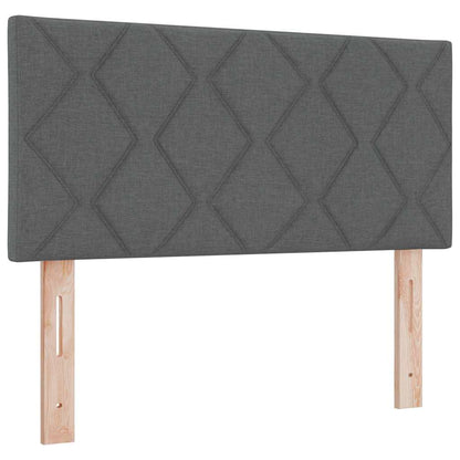 Postel S Boxspringem S Polštářem Tmavě Šedá 100 X 200 Cm Textil