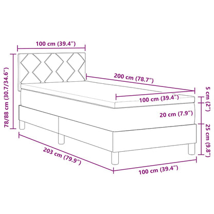 Postel S Boxspringem S Polštářem Černá 100 X 200 Cm Textil