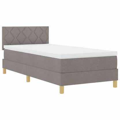 Postel S Boxspringem S Polštářem Taupe 100 X 200 Cm Textil
