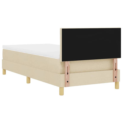 Postel S Boxspringem S Polštářem Krémová 100 X 200 Cm Textil