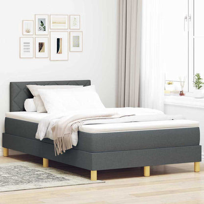 Postel S Boxspringem S Polštářem Tmavě Šedá 120 X 190 Cm Textil