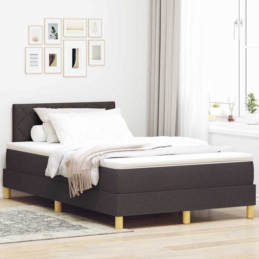 Postel S Boxspringem S Čelo Tmavě Hnědá 120 X 190 Cm Textil