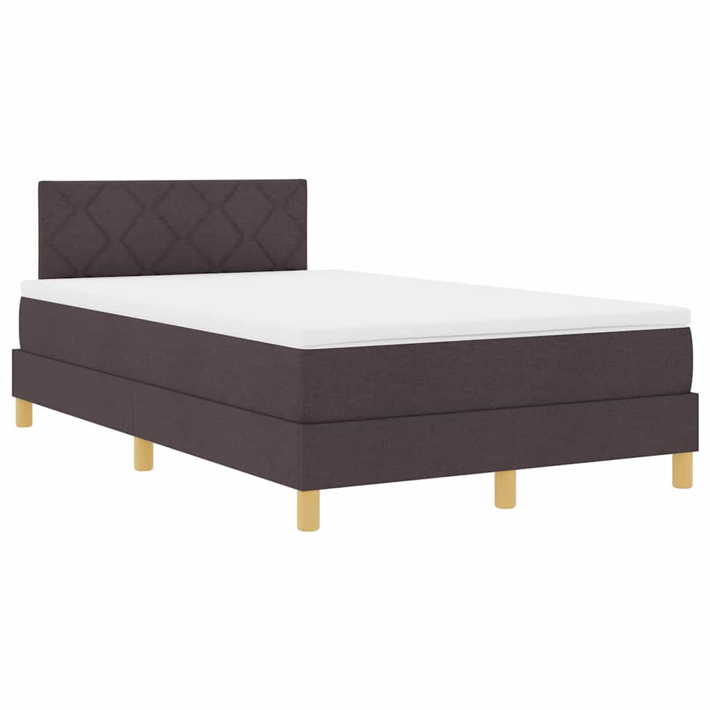 Postel S Boxspringem S Čelo Tmavě Hnědá 120 X 190 Cm Textil