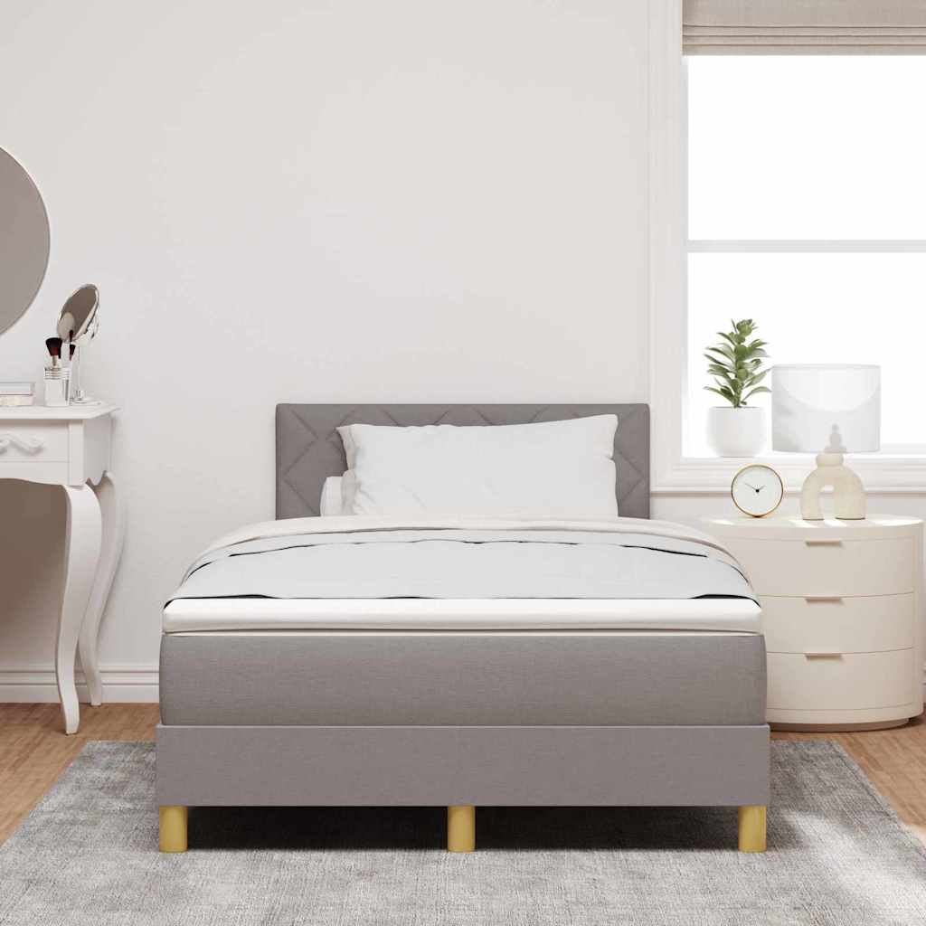 Postel S Boxspringem S Polštářem Taupe 120 X 190 Cm Textil