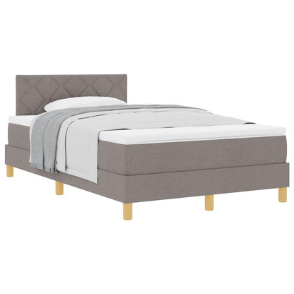 Postel S Boxspringem S Polštářem Taupe 120 X 190 Cm Textil