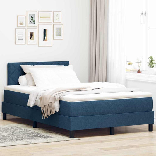 Postel S Boxspringem S Polštářem Modrá 120 X 190 Cm Textil