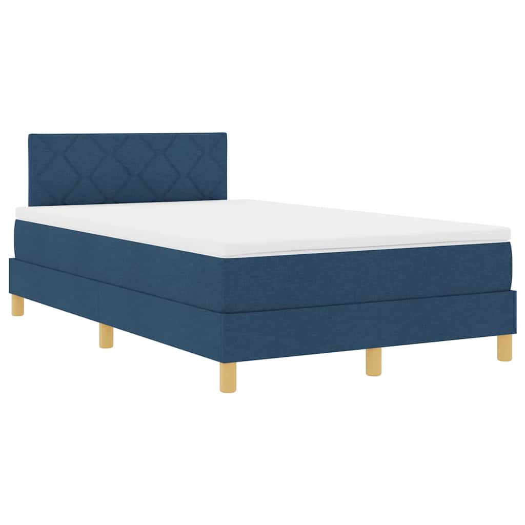 Postel S Boxspringem S Polštářem Modrá 120 X 190 Cm Textil