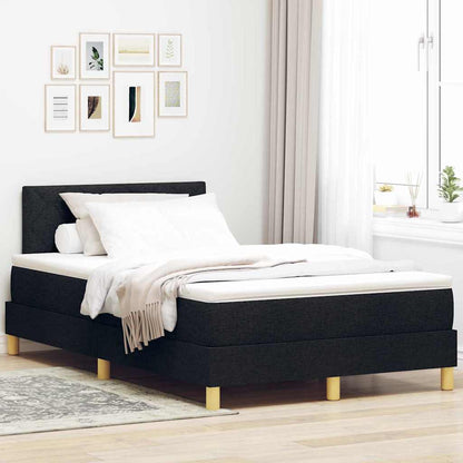 Postel S Boxspringem S Polštářem Černá 120 X 200 Cm Textil
