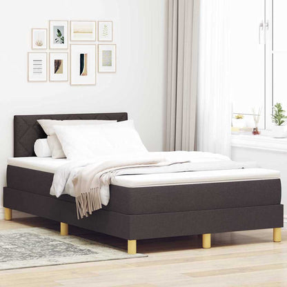 Postel S Boxspringem S Čelo Tmavě Hnědá 120 X 200 Cm Textil