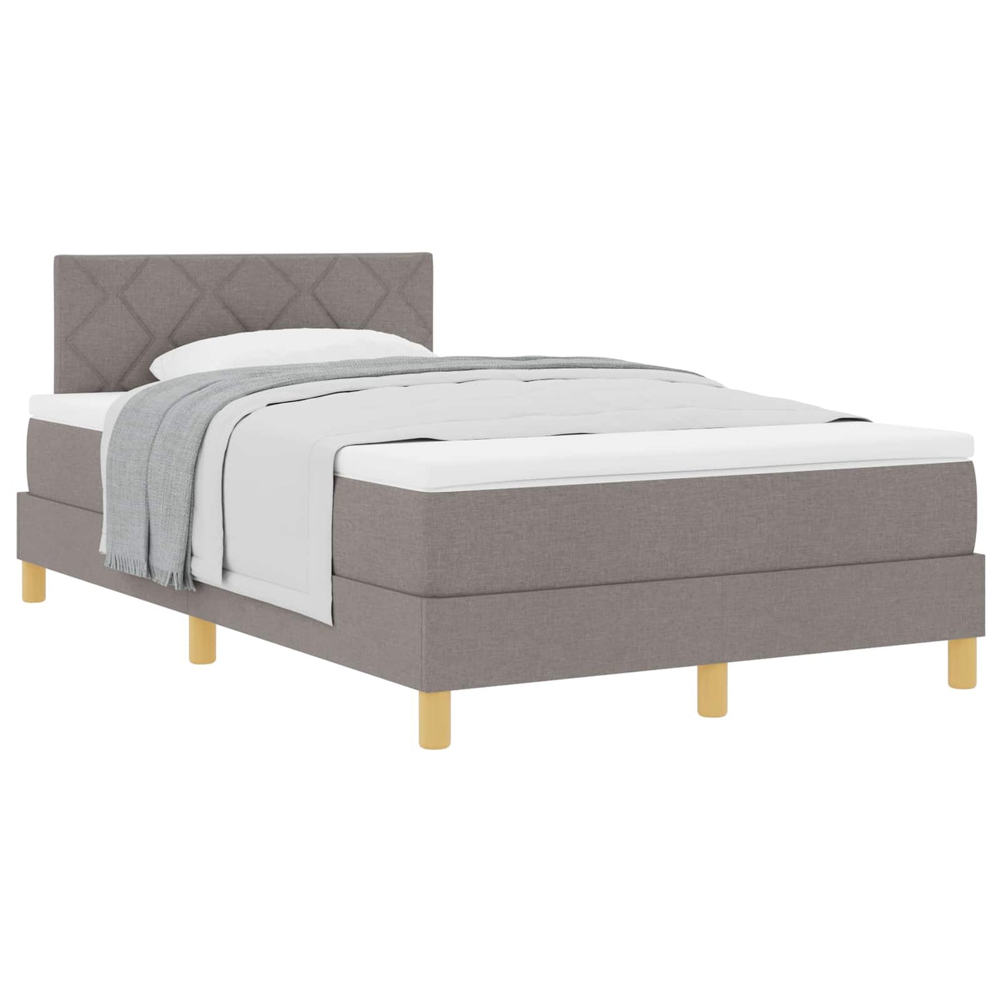 Postel S Boxspringem S Polštářem Taupe 120 X 200 Cm Textil