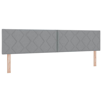 Postel S Boxspringem S Čelo Světle Šedá 200 X 200 Cm Textil