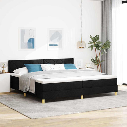 Postel S Boxspringem S Polštářem Černá 200 X 200 Cm Textil