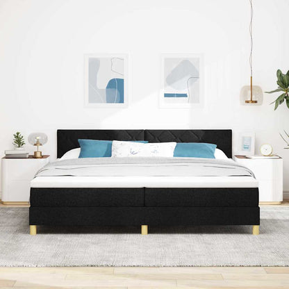 Postel S Boxspringem S Polštářem Černá 200 X 200 Cm Textil