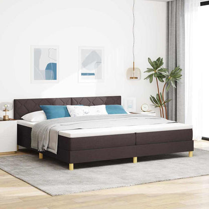 Postel S Boxspringem S Čelo Tmavě Hnědá 200 X 200 Cm Textil