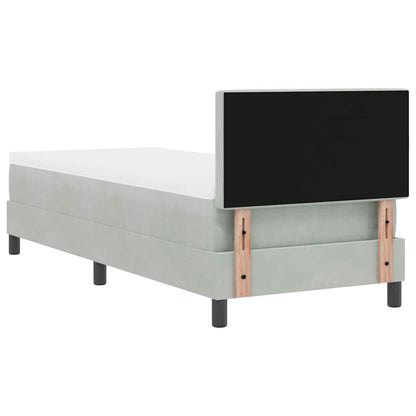 Postel S Boxspringem S Matrací Světle Šedá 80 X 200 Cm Samet