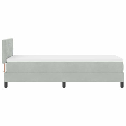 Postel S Boxspringem S Matrací Světle Šedá 80 X 200 Cm Samet