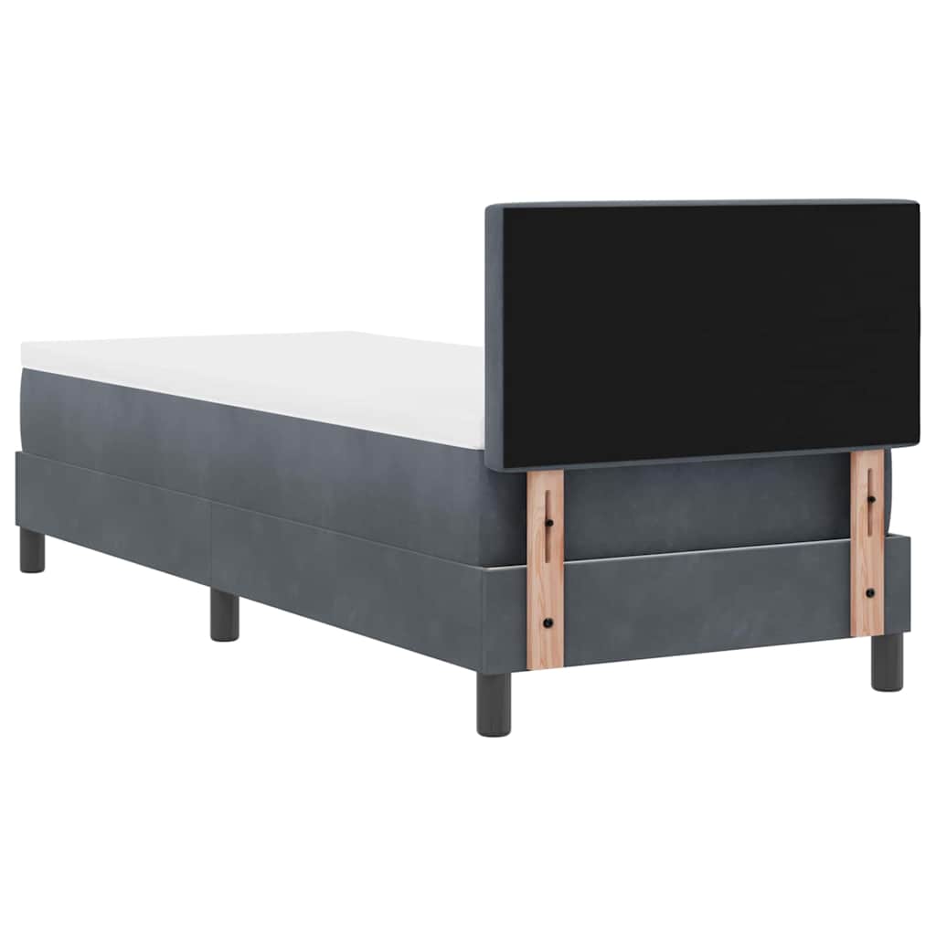 Postel S Boxspringem S Matrací Tmavě Šedá 80 X 200 Cm Samet