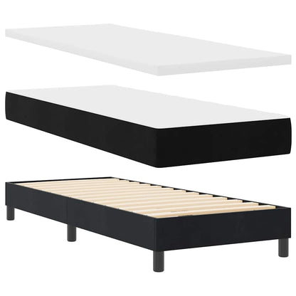 Postel S Boxspringem S Matrací S Čelo Černá 80 X 200 Cm Samet
