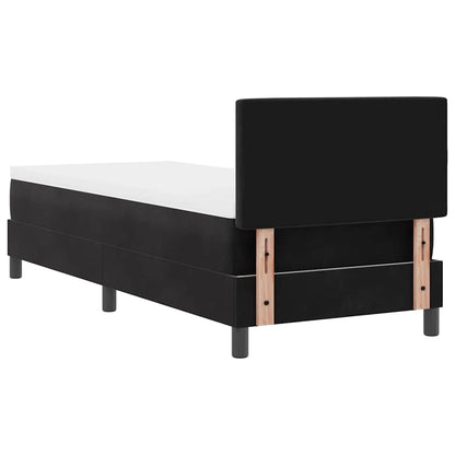 Postel S Boxspringem S Matrací S Čelo Černá 80 X 200 Cm Samet
