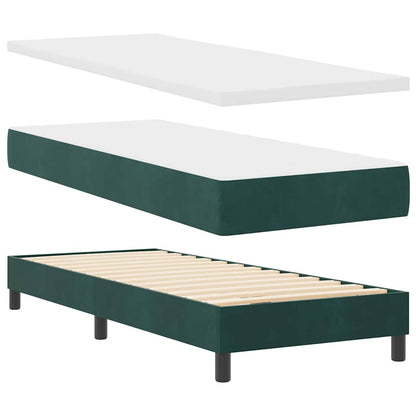 Postel S Boxspringem S Matrací Tmavě Zelená 80 X 200 Cm Samet