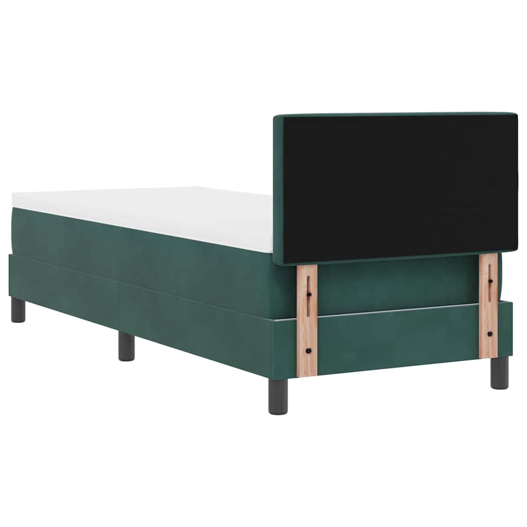 Postel S Boxspringem S Matrací Tmavě Zelená 80 X 200 Cm Samet