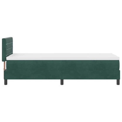 Postel S Boxspringem S Matrací Tmavě Zelená 80 X 200 Cm Samet