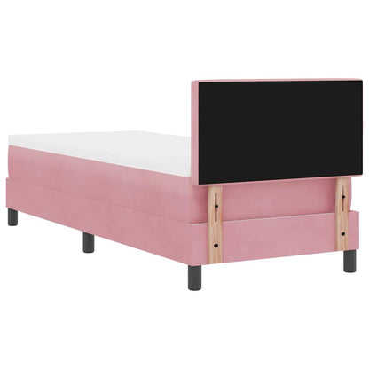 Postel S Boxspringem S Matrací S Čelo Růžová 80 X 200 Cm Samet