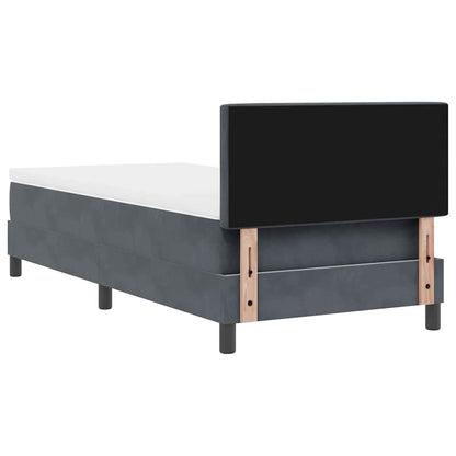 Postel S Boxspringem S Matrací Tmavě Šedá 90 X 190 Cm Samet
