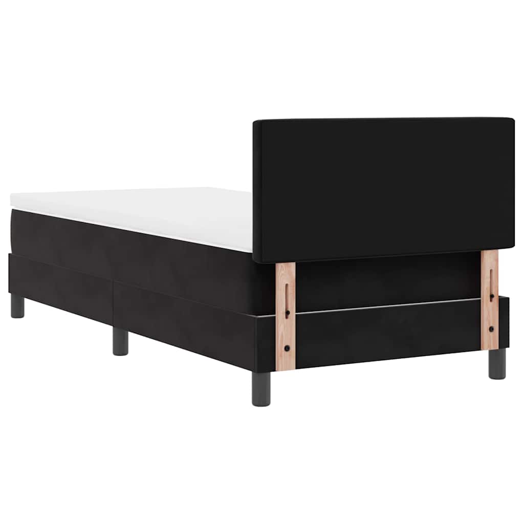 Postel S Boxspringem S Matrací S Čelo Černá 90 X 190 Cm Samet