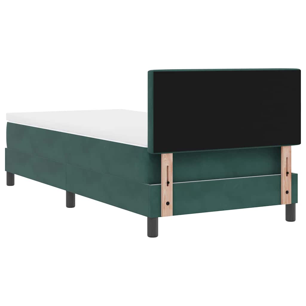 Postel S Boxspringem S Matrací Tmavě Zelená 90 X 190 Cm Samet