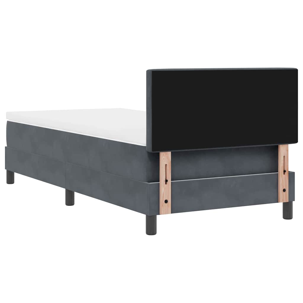Postel S Boxspringem S Matrací Tmavě Šedá 100 X 200 Cm Samet