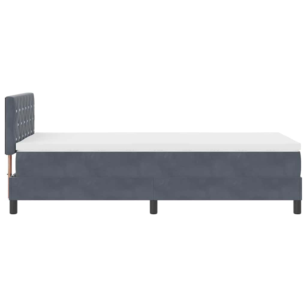 Postel S Boxspringem S Matrací Tmavě Šedá 100 X 200 Cm Samet