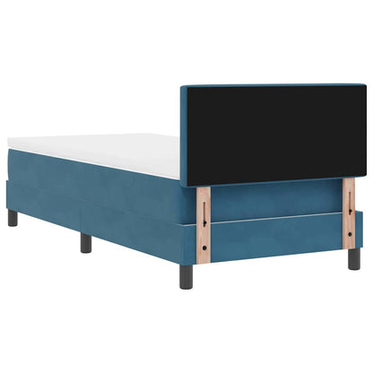 Postel S Boxspringem S Matrací Tmavě Modrá 100 X 200 Cm Samet