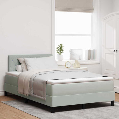 Postel S Boxspringem S Matrací Světle Šedá 120 X 190 Cm Samet