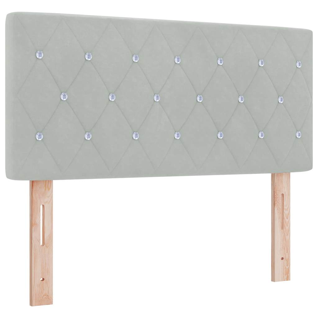 Postel S Boxspringem S Matrací Světle Šedá 120 X 190 Cm Samet