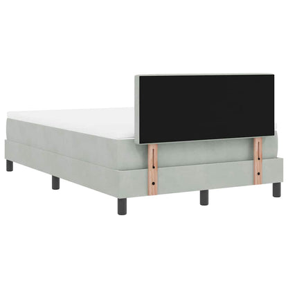 Postel S Boxspringem S Matrací Světle Šedá 120 X 190 Cm Samet