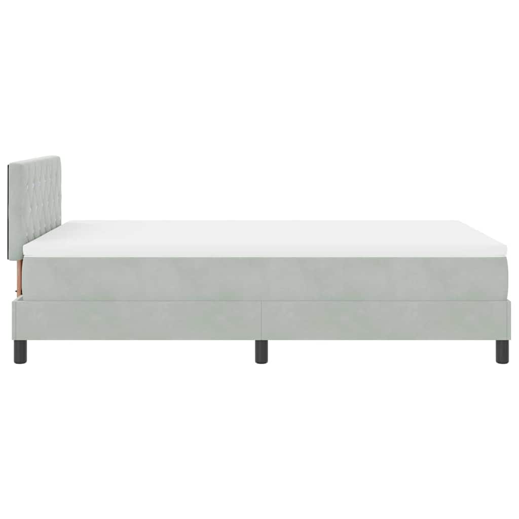 Postel S Boxspringem S Matrací Světle Šedá 120 X 190 Cm Samet