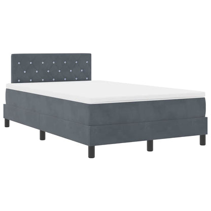 Postel S Boxspringem S Matrací Tmavě Šedá 120 X 190 Cm Samet