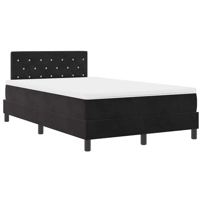 Postel S Boxspringem S Matrací S Čelo Černá 120 X 190 Cm Samet
