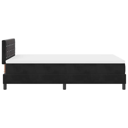 Postel S Boxspringem S Matrací S Čelo Černá 120 X 190 Cm Samet