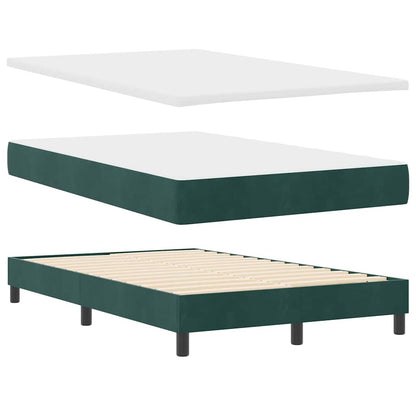 Postel S Boxspringem S Matrací Tmavě Zelená 120 X 190 Cm Samet